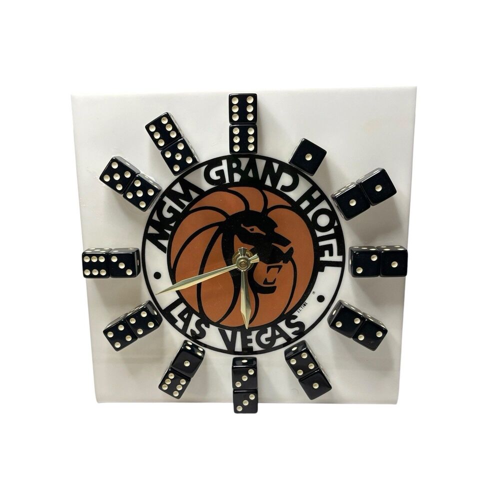 MGM Grand Hotel Las Vegas Dice Clock, Gambler Gift, Casino Decor